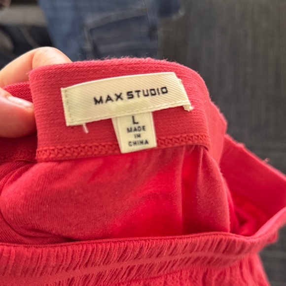 Max Studio Vibrant Red A-Line Skirt - Picture 2 of 2